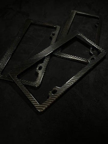 Carbon fiber license plate frame